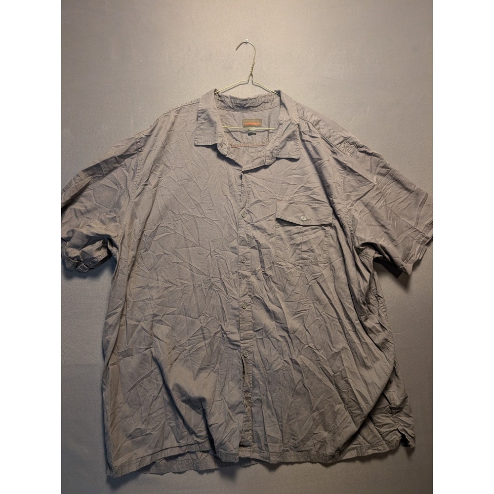 Northwest Territory Casual Shirt Mens 4XL Gray Loose Fit Short Sleeve Button-Up